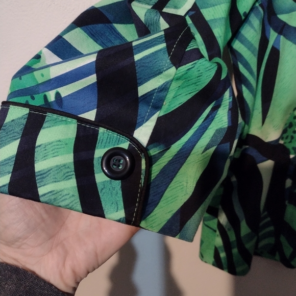 Erin London size L fabulous tropical blazer green 💚 and Blue & Black - Picture 6 of 10